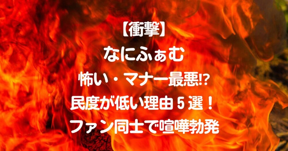 なにふぁむは怖い・マナーが最悪⁉︎民度が低い５つの理由がヤバい！